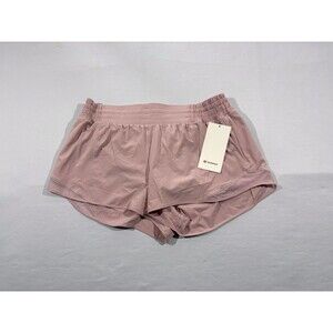 Lululemon Sz 14 Hotty Hot Shorts High Rise HR 2.5” Lined Pink Haze Run Yoga NWT